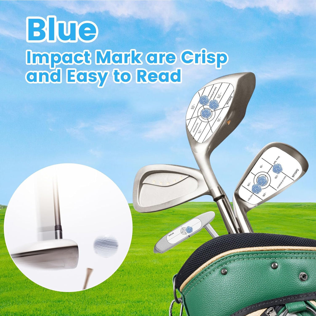 Golf Impact Tape Set - 300 Pieces for Self-Teaching Sweet Spot and Consistency Analysis, Includes 100 Stickers Each for Woods, Irons, and Putters - Effective Training Aid for Improved Ball Striking