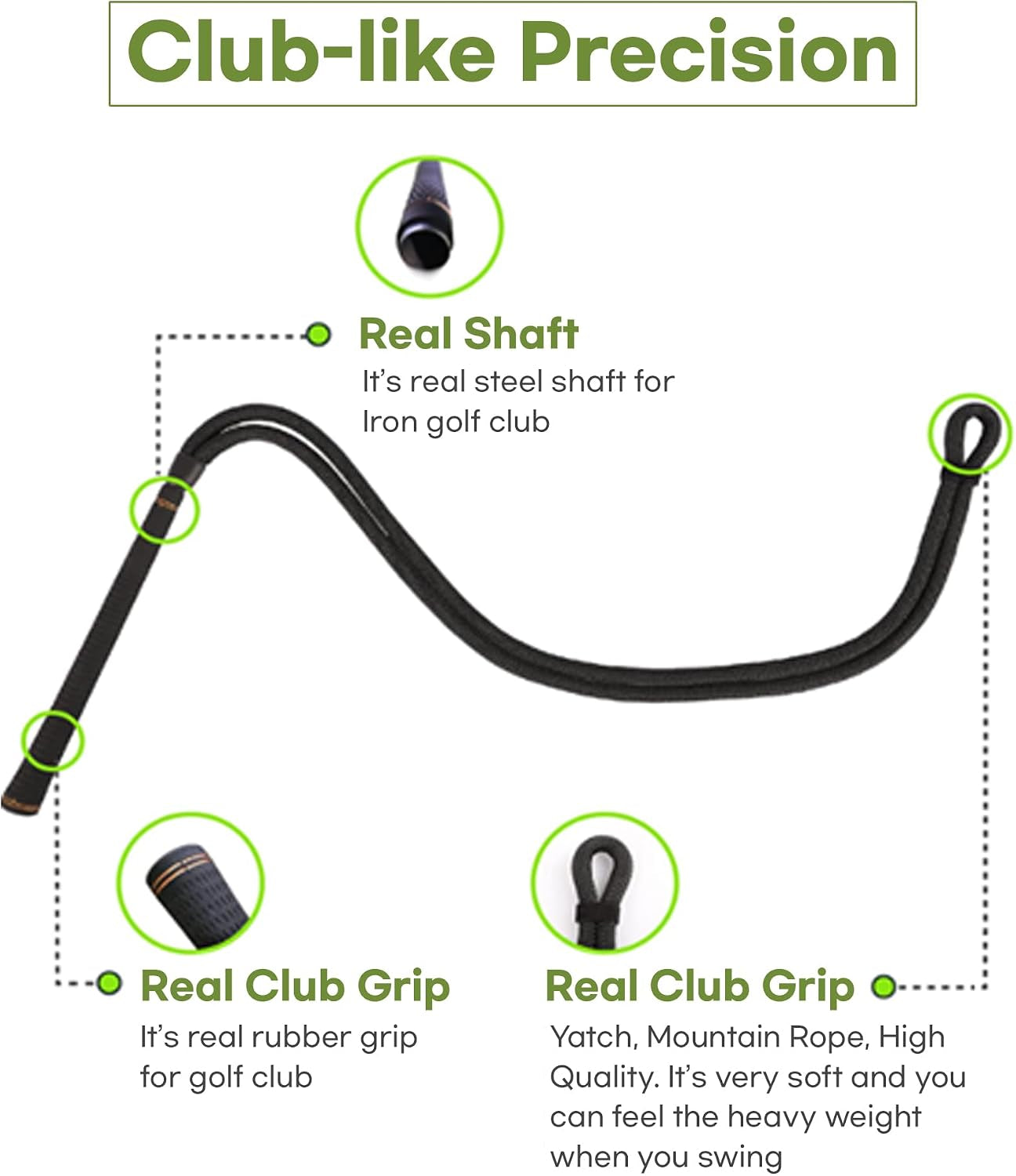 Golf Swing Training Aid - Premium Rope Trainer Equipment (Ropeswing)
