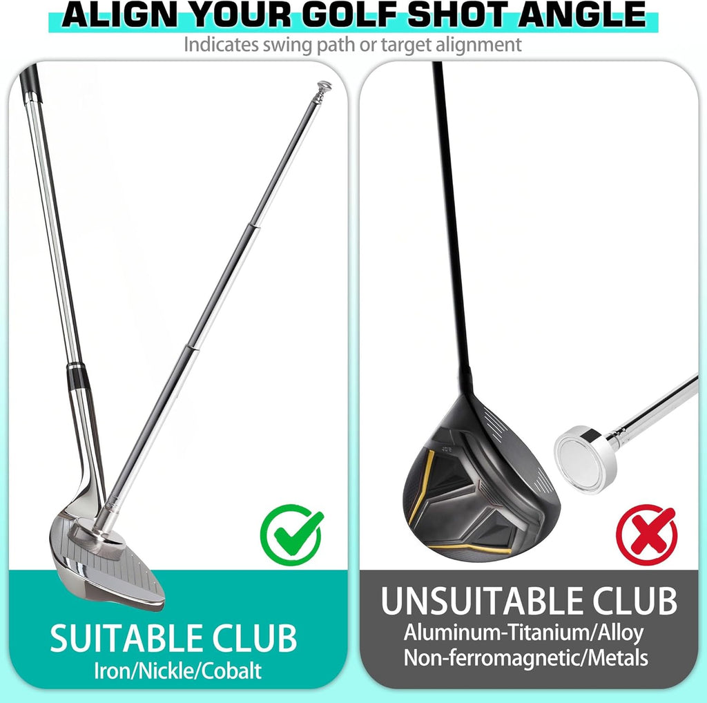 Professional Golf Alignment Rods with 7 Adjustable Lengths - Precision Alignment Tool for Lie Angle Correction and Swing Training Aids