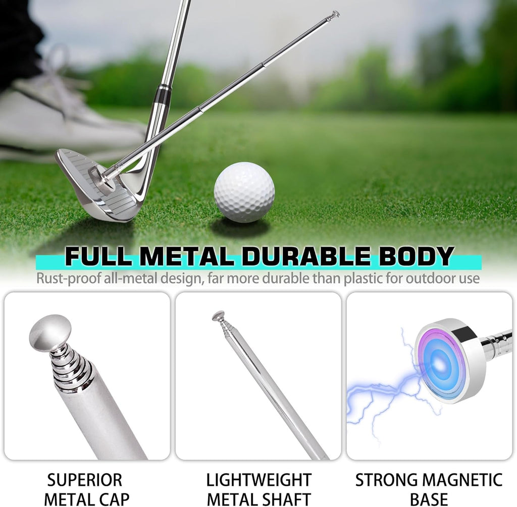 Professional Golf Alignment Rods with 7 Adjustable Lengths - Precision Alignment Tool for Lie Angle Correction and Swing Training Aids