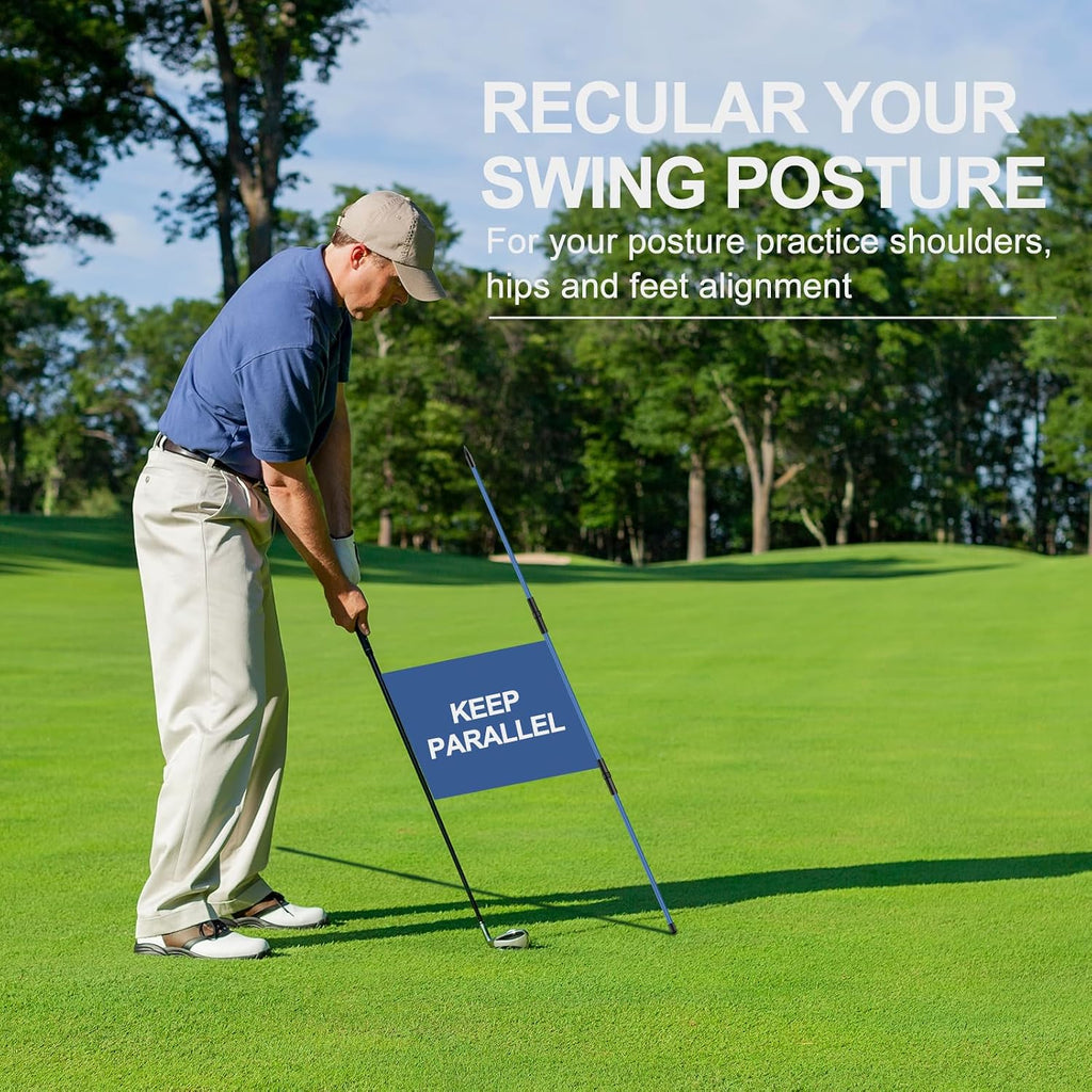 Golf Alignment Sticks - 2 Pack, Upgraded 48" Collapsible Training Rods for Aiming and Putting with Clear Tube Case