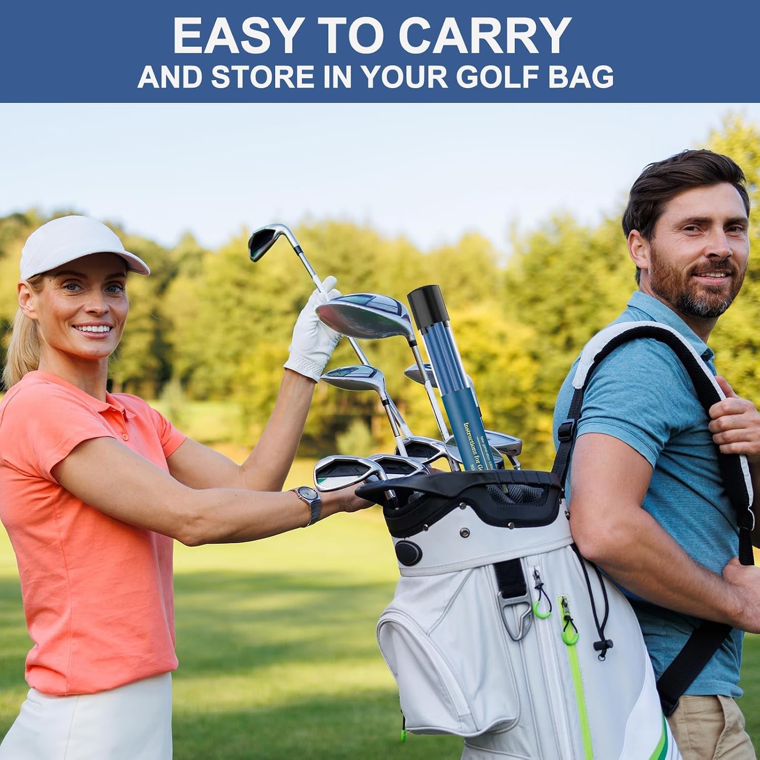 Golf Alignment Sticks - 2 Pack, Upgraded 48" Collapsible Training Rods for Aiming and Putting with Clear Tube Case