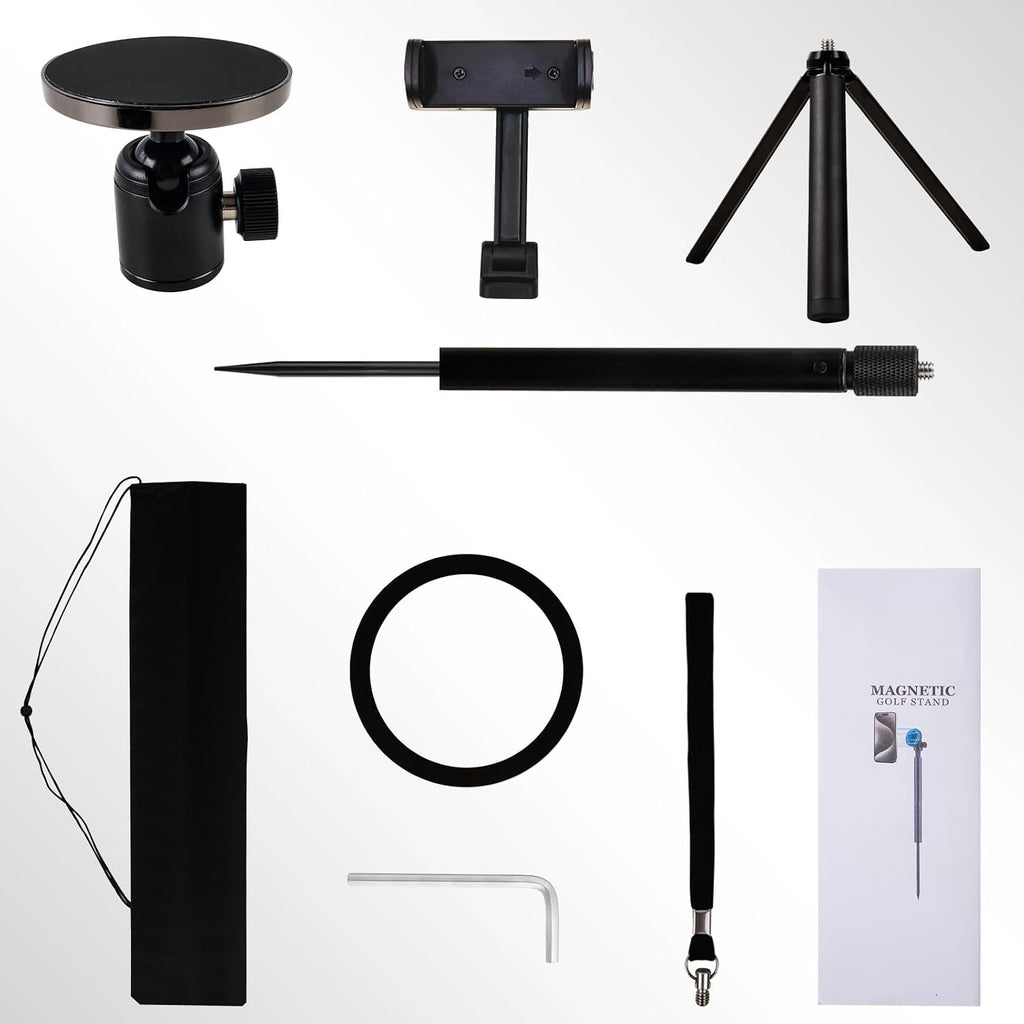 Golf Tripod and Monopod with Magnetic Swing Phone Holder - 54" Adjustable Aluminum Training Aid for Golf Swing, Compatible with MagSafe iPhones, Android Phones, Cameras, and GoPro
