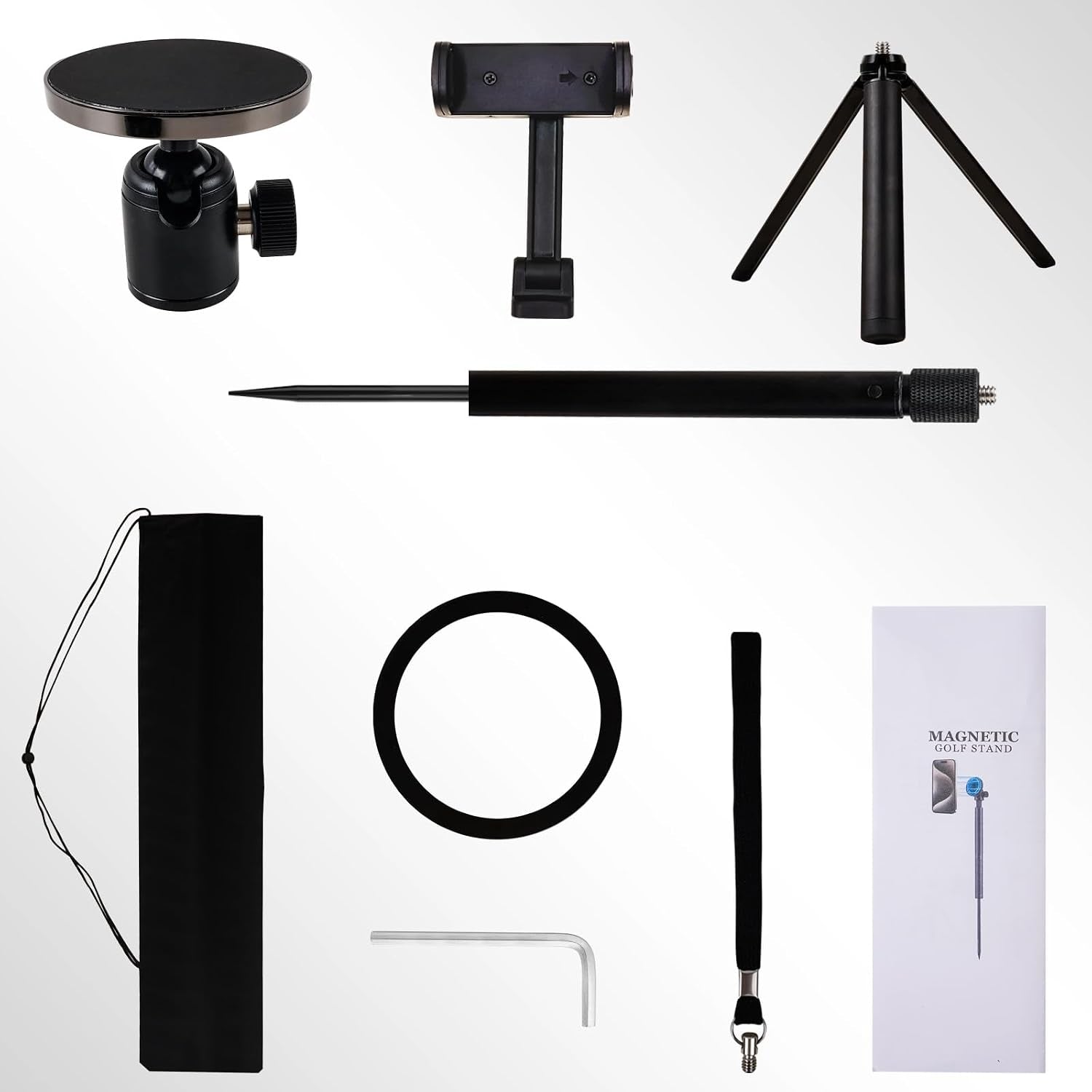 Golf Tripod and Monopod with Magnetic Swing Phone Holder - 54" Adjustable Aluminum Training Aid for Golf Swing, Compatible with MagSafe iPhones, Android Phones, Cameras, and GoPro